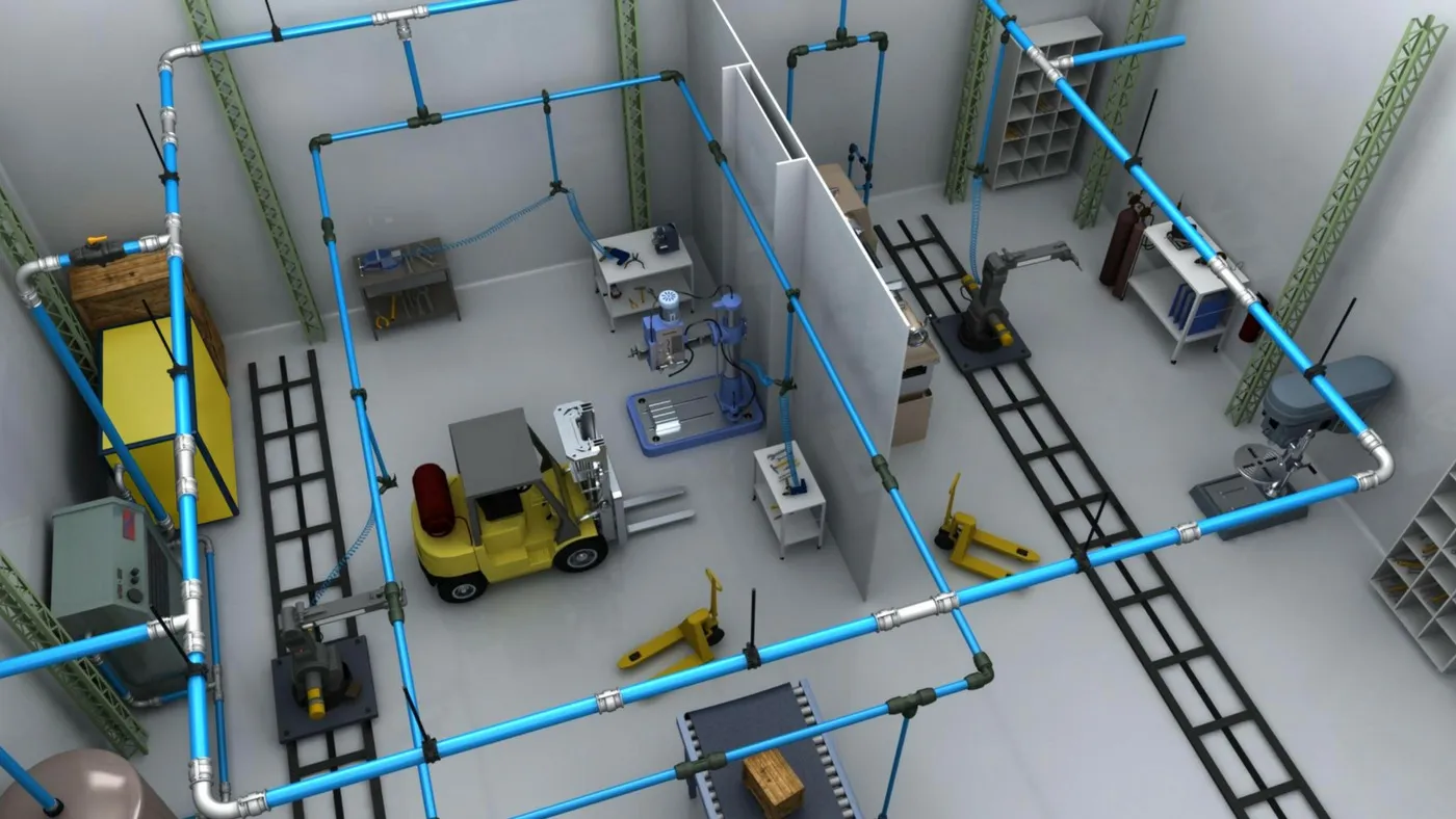 Instalação de sistema de ar comprimido